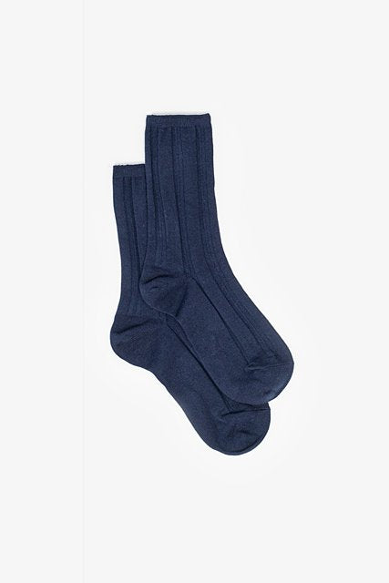 Ribbed Sock - Navy.